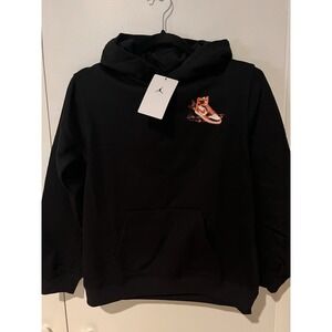 Nike Jordan Boys "Air Jordan has Landed" Hoodie 95F281-023 Black Size Large